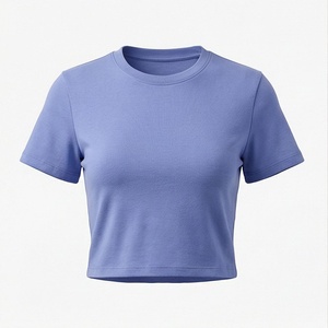 Débardeur uni personnalisable couleur unie, coupe ajustée, décontracté d'été, court, respirant, pour yoga, entraînement, sport et gym - Product Image 1