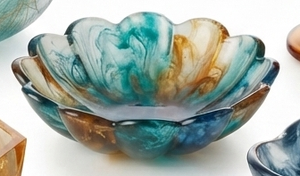 Petit bol de service décoratif octogonal moderne en verre cristal bleu à facettes, centre de table pour la maison, les fêtes, les mariages et les fiançailles - Product Image 4