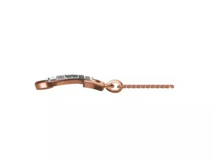 Collar con Colgante de Letra S Chapado en Oro Rosa con Circonitas Cúbicas Engastadas, Cadena Clásica Trenzada Estilo Singapur, Joyería Unisex - Product Image 5