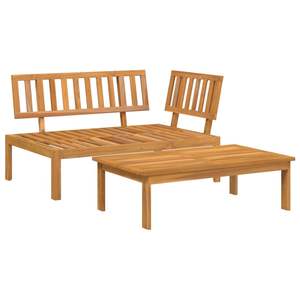 Conjunto de Sofá de Madera de Acacia Sólida de Tamaño Mediano, Muebles de Jardín Naturales - Product Image 2