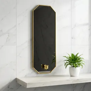 Miroir mural artisanal moderne à cadre métallique irrégulier, design artisanal, pour mariage, Diwali, Ramadan, finition laiton, épaisseur 3,0 mm - Product Image 4