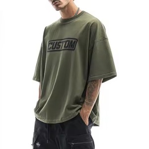 T-shirt en coton 100% à épaules tombantes, col rond, coupe ample pour homme, 260 g/m², poids lourd - Product Image 5