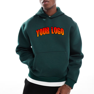 Fabricant de vêtements – Nouveaux sweats à capuche de luxe bleus unis à épaules tombantes pour hommes, 100 % coton, vente en gros - Product Image 4