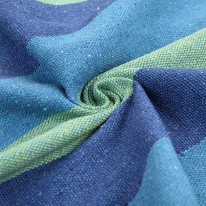Sedia Sospesa con Cuscini in Tela di Cotone Blu, Distintiva Poltrona per Soggiorno - Product Image 4