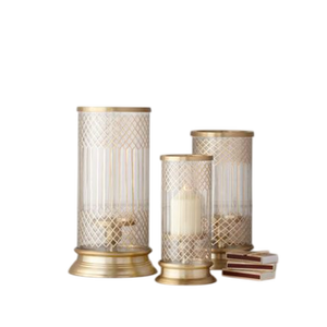 <b>Black</b> Geometric Iron Lantern Candle Holder Heat Resistant Home Decoration Designer Metal Glass Votives Candle Holder - Product Image 6