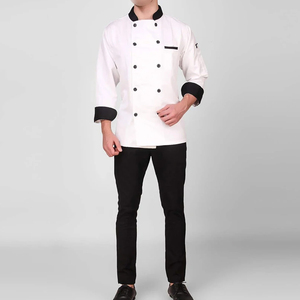 เสื้อเชฟผู้ชายแบบ OEM สกรีนโลโก้และขนาดตามสั่ง สำหรับงานครัว ทำอาหาร แขนยาว ดีไซน์เรียบง่าย ผลิตเพื่อจำหน่าย - Product Image 5