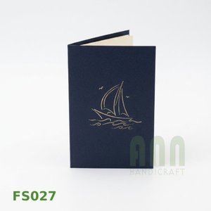 High Quality Handmade 3D Pop-Up Greeting <b>Cards</b> Die-Cut Printed Custom Boat Thanksgiving <b>Wedding</b> Gift <b>Box</b> Made Vietnam Paper - Product Image 3