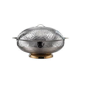 Olla de Metal Plateada y Negra en Forma de Domo, Cazuela Negra de Lujo Hecha a Mano, Acabado Personalizado y Elegante para Hoteles y Bodas - Product Image 2