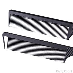 Peine de peluquería profesional duradero para salón, de plástico con dientes finos, para trenzar, teñir y seccionar, con púa de metal de acero inoxidable. - Product Image 5