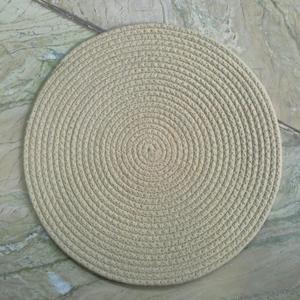 <b>Round</b> Cotton Rope <b>Place</b> <b>Mat</b> Natural Color Solid Pattern Washable Home Use Simple Style - Product Image 5