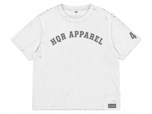 เสื้อยืดแขนสั้นสีแดงสำหรับผู้ชาย HQR APPAREL ผ้าคอตตอนถัก คอกลม สไตล์ลำลอง ดีไซน์โลโก้ด้านหน้า ทรงโอเวอร์ไซส์ สไตล์วินเทจ - Product Image 6