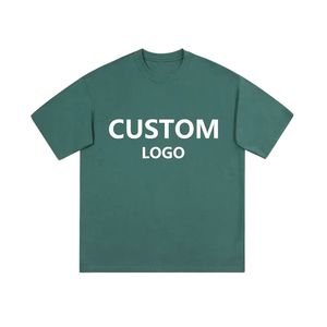 T-shirt décontracté à col rond pour homme, coupe ample, en jersey 100 % coton épais 280 g, couleur unie, avec logo imprimé, à prix réduit - Product Image 4