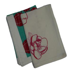 SKVT INDIA Sap3340 Serviette de cuisine personnalisée douce 100% coton biologique à motif floral carré, écologique, sérigraphiée, durable et fluide - Product Image 1