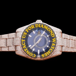 Nouvelle montre tendance pour homme, design élégant, or blanc, moissanite, cadran bleu foncé, chronographe à quartz, échelle graduée, pour mariage et soirée - Product Image 5