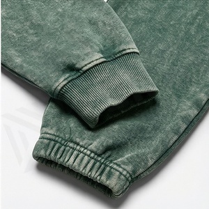 Custom Zip Up <b>Distress</b> Patch Acid Wash Hoodie Sweatpants Set Flared Tracksuit Men Gym Fitness Streetwear Athletic Gear - Product Image 6