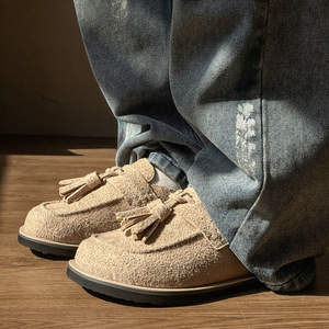 Nuevas Pantuflas de Punta Cerrada para Parejas, con Parte Superior de Cuero, Planas, Casuales, Fáciles de Poner - Product Image 4