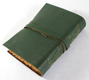 Carnet de notes vierge non ligné en cuir de buffle, avec reliure cousue sur le dos, aspect vintage et bords naturels, pour la vente en gros - Product Image 5