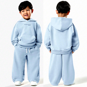 Conjunto de pantalones cargo para niños, sudadera y pantalones deportivos, conjunto con logo personalizado, pantalón cargo, sudadera con cuello redondo, conjunto de chándal de algodón y felpa. - Product Image 6