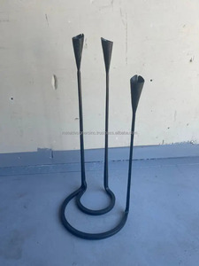 เชิงเทียนเหล็กดัดเหล็ก3แขนสีดำสำหรับตกแต่งคริสต์มาสด้วยมือปลอมที่ยึดโลหะสำหรับตกแต่งบ้านและของขวัญ - Product Image 2