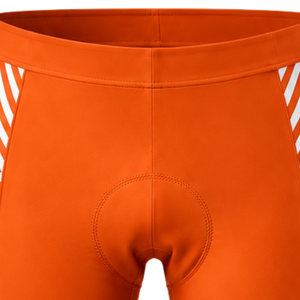 Orange White <b>Padded</b> <b>Cycling</b> <b>Shorts</b> Custom Breathable Quick Dry Stretch Bicycle Racing Road Bike Training Performance Sportswear - Product Image 5