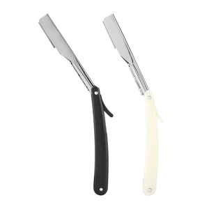 Nouveau Rasoir Professionnel de Barbier – Prix de Gros – Manche en Acier Inoxydable Poli Argenté – Lames Interchangeables – Rasoirs de Barbier pour Salon - Product Image 1