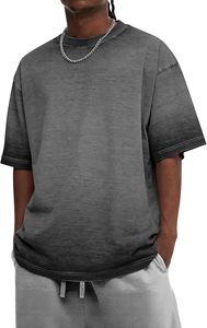 T-shirt Homme Oversize Uni à Manches Courtes Col Rond 100% Coton Jersey Respirant Style Décontracté Streetwear - Product Image 3