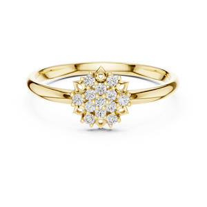 แหวนเพชรทรงกลมแบบคลาสสิกเรียบง่ายสำหรับผู้หญิง ทองคำแท้ 14k สามารถสวมซ้อนกันได้ เหมาะสำหรับเป็นของขวัญ งานหมั้น วันครบรอบแต่งงาน - Product Image 1
