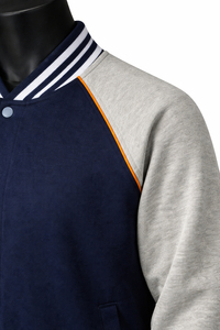 Veste universitaire classique pour homme en mélange de laine, avec poignets côtelés et patchs brodés, dotée de panneaux prêts à poser. - Product Image 4