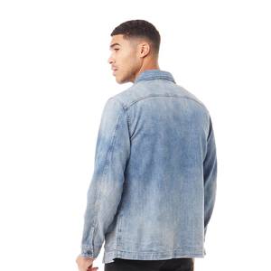 Fournisseur en gros de vestes en jean pour hommes, sans motif, à manches longues, à un seul bouton, style cowboy, en jean noir - Product Image 3