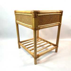 Wholesale Vintage Bamboo Rattan <b>Side</b> <b>Table</b> with <b>Drawer</b> Natural Boho Style Nightstand End <b>Table</b> Furniture OEM ODM Made in Vietnam - Product Image 4