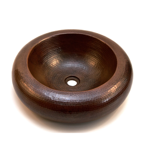 Évier de bar encastré rond en cuivre de 15 pouces, design tendance, lavabo en cuivre martelé de forme ronde, évier de cuisine et de salle de bain en promotion - Product Image 2