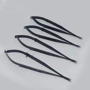 Tijeras Microquirúrgicas de Acero Inoxidable Negro, Rectas y Curvas, Pinzas Quirúrgicas Manuales para Uso Hospitalario - Product Image 2