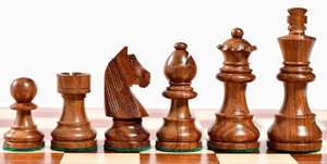 Pions d'échecs Staunton de luxe allemands, 3,75 pouces, en bois de sheesham et de buis, série tournoi, au meilleur prix - Product Image 4