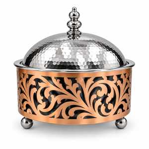Réchaud alimentaire en acier inoxydable avec base en bois, couvercle design étoile, récipient de stockage alimentaire durable, plat à gratin rond en bois - Product Image 6