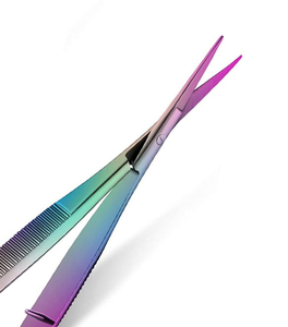 Stainless Steel Scissors with Curved Tip Blade Eyelash Eyebrow Micro Spring Scissors - Product Image 2
