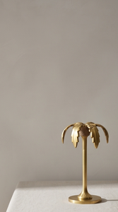 Porte-bougie en aluminium en forme de palmier doré, fait main, sans plomb, décoration d'intérieur, Noël, Pâques, centre de table tropical - Product Image 3