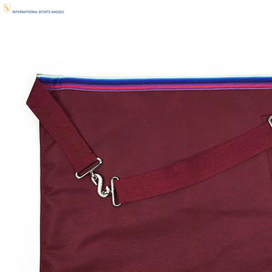 Épingle de sécurité en peau d'agneau de qualité supérieure pour tablier maçonnique, accessoire cérémoniel brodé, artisanat raffiné, finition élégante - Product Image 4