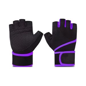 Guantes de Levantamiento con Ribete Morado, Guantes Acolchados para Entrenamiento Físico y Yoga para Mujer, Fabricante Personalizado - Product Image 2
