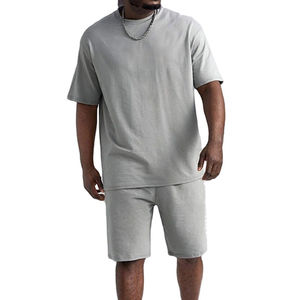 Ensemble élégant pour homme, t-shirt et short décontractés d'été, coton respirant, manches courtes, ensemble sportif, fabrication pakistanaise - Product Image 1
