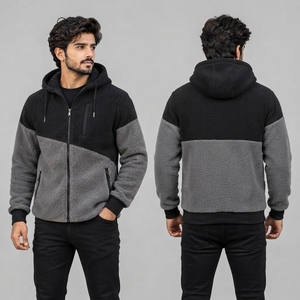 Men Puller <b>Fleece</b> Hooded Jacket Made With Warm Polyester <b>Fleece</b> Material Regular Fit Adjustable Hood Secure Front <b>Zipper</b> Two - Product Image 6