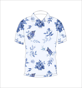 Camisa Polo Azul Vintage con Estampado Floral para Hombre, Camiseta de Verano de Manga Corta, Cuello Casual con Botones, Transpirable y Ligera - Product Image 1