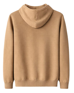 Sweat-shirt à capuche en molleton de coton marron camel pour femme, broderie personnalisée, streetwear décontracté, vente en gros en usine OEM - Product Image 6