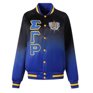 แจ็คเก็ตบอมเบอร์ Sigma Gamma Rho sorority Ombre กำหนดเองสีดำสีน้ำเงินของผู้หญิง - Product Image 2