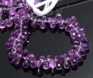 100% llegada Natural amatista Africana facetada forma de gota cuentas amatista Briolette para la fabricación de joyas - Product Image 4
