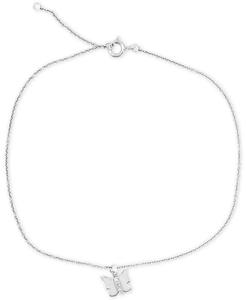 Bracciale alla caviglia con accento di diamanti in argento Sterling | Macacy's - Product Image 1