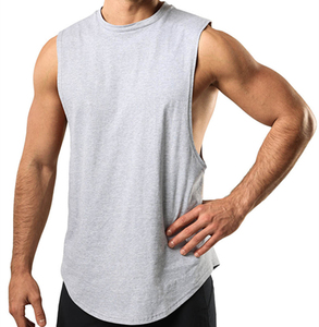 Débardeur blanc sans manches pour homme, col rond, coton uni, respirant, vêtement décontracté - Product Image 2