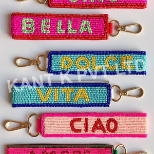 Custom Name Durable Beaded Hook <b>Wristlet</b> Keychain Personalized Text Strap Key Holder Fashion Accessories Handmade Gift for Women - Product Image 2