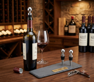 Bouchon de bouteille de vin en acier inoxydable, réutilisable, accessoire de bar minimaliste, bouchon en métal pour bouteilles de vin - Product Image 3