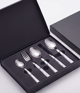 Ensemble de couverts de luxe en argent avec manche en marbre design, multi-usages pour la salle à manger, le service, la cuisine et les tables de fête - Product Image 6