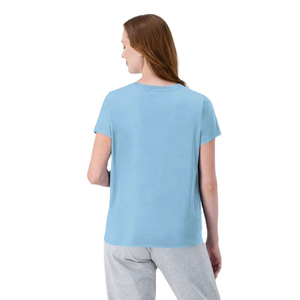 Camiseta de Verano para Mujer al por Mayor con Logotipo Personalizado, 100% Algodón, Suave, Transpirable, de Secado Rápido, Casual, de Media Manga, con Opciones de Color Personalizadas - Product Image 5